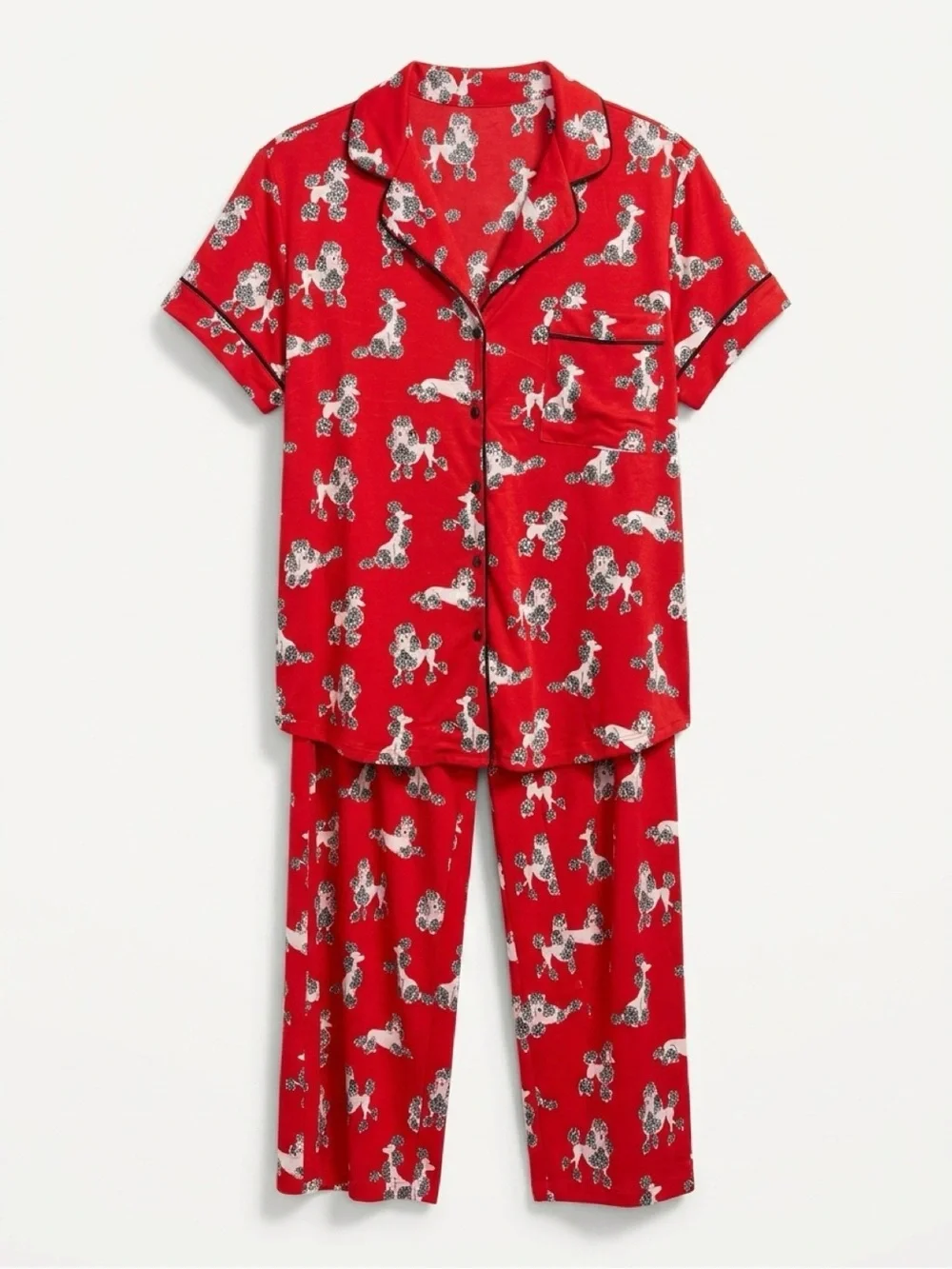 Kate Spade Red Poodle Print Pajama Set